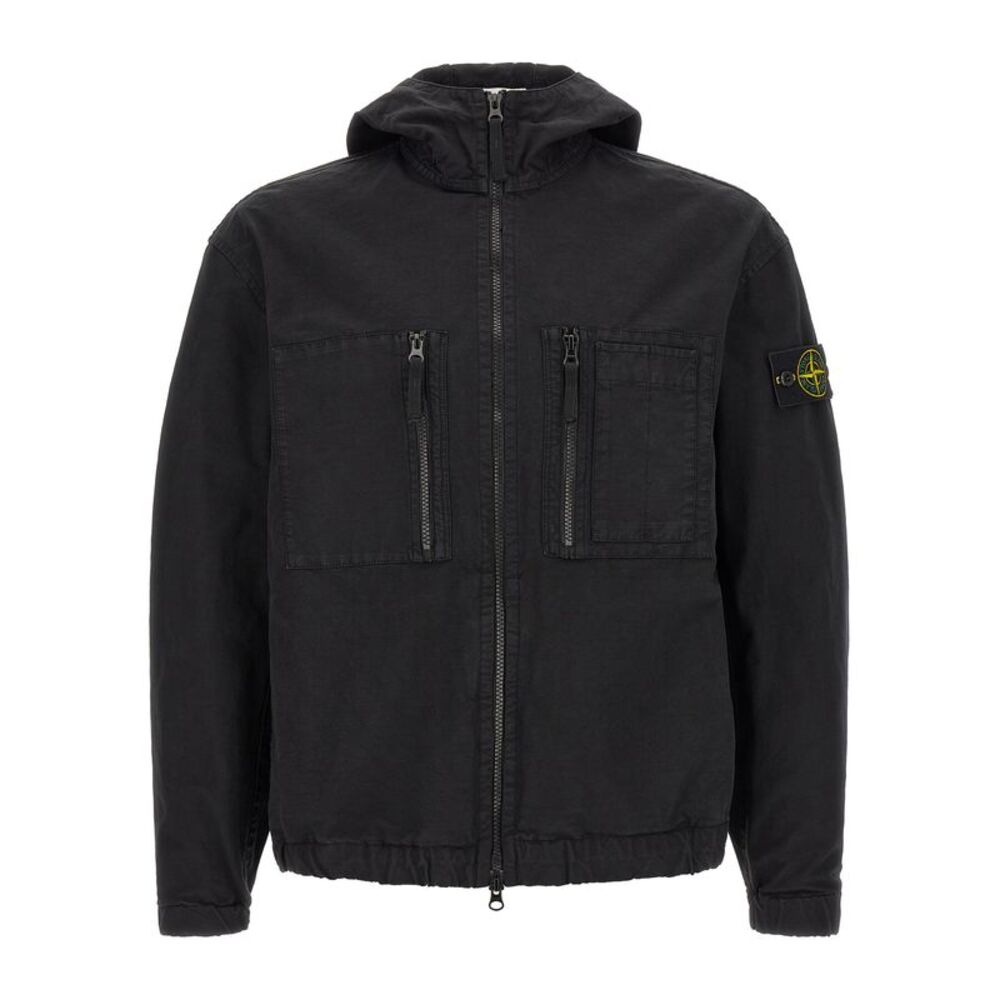 Stone Island Black Cotton Shell Men's Jacket